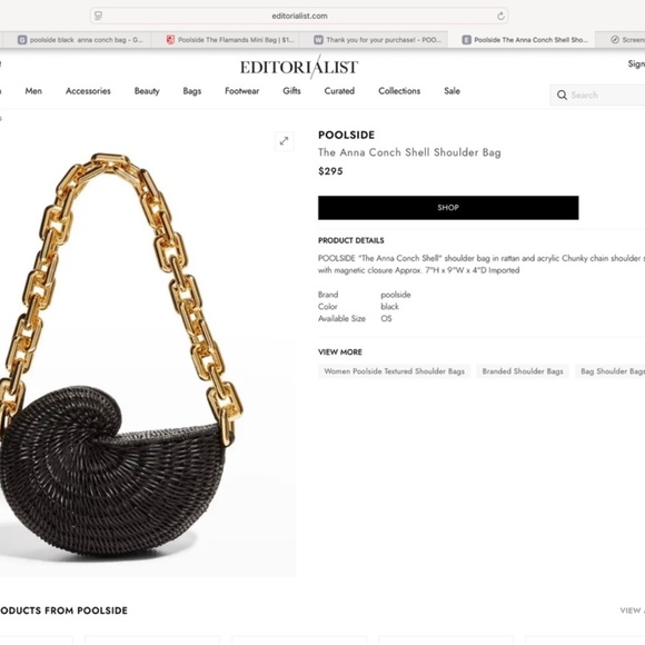 Poolside The Anna Conch Bag In Midnight Black - Picture 7 of 8